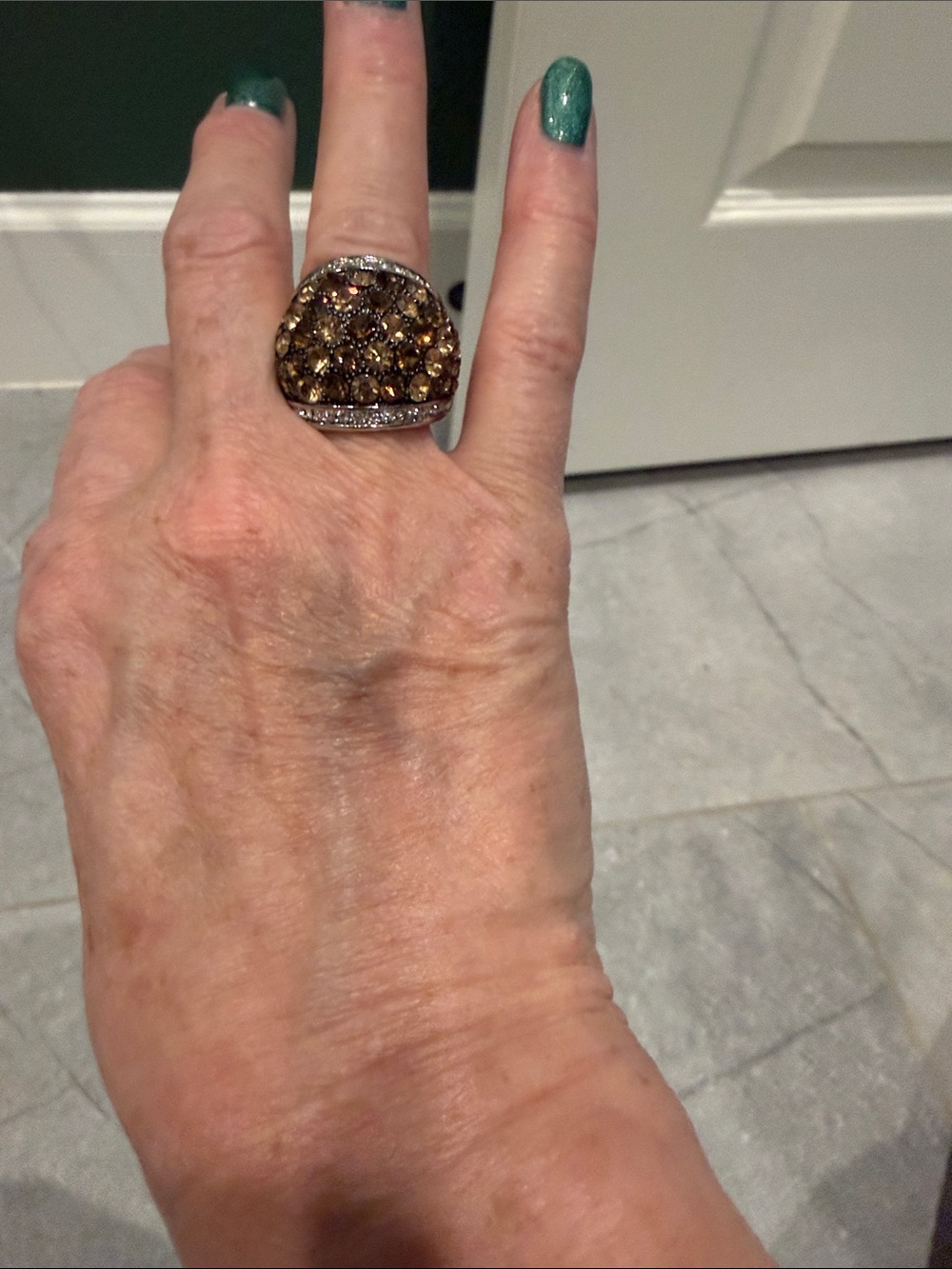 Park Lane Brown Crystal Dome Statement Ring